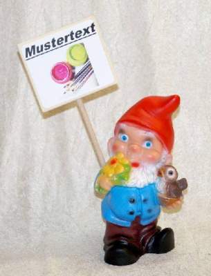 Zwerg mit Vogel und Schild